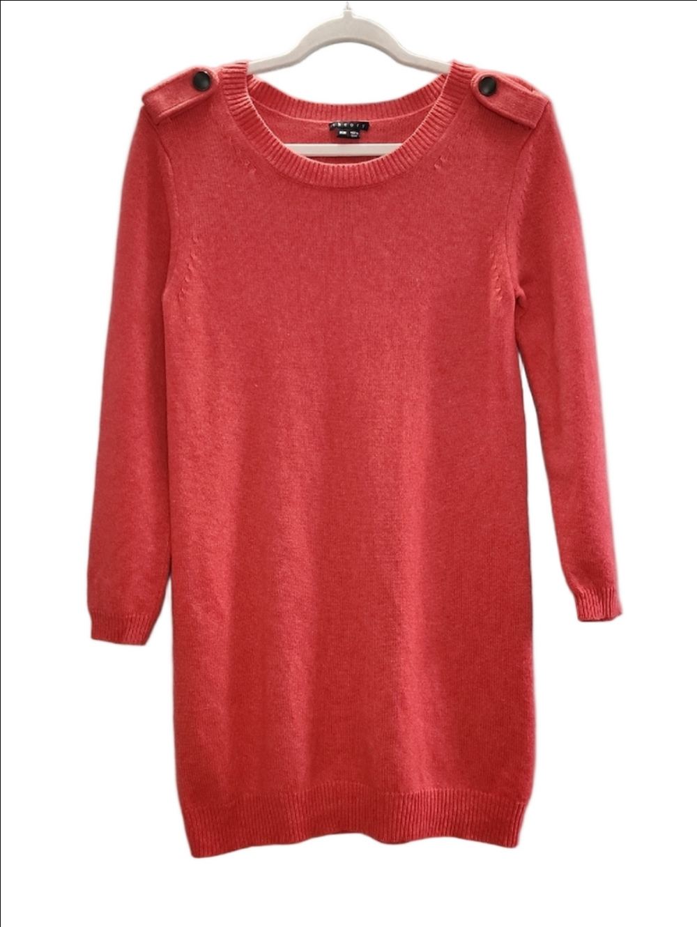 THEORY 100% Cashmere coral long sleeve tunic dress